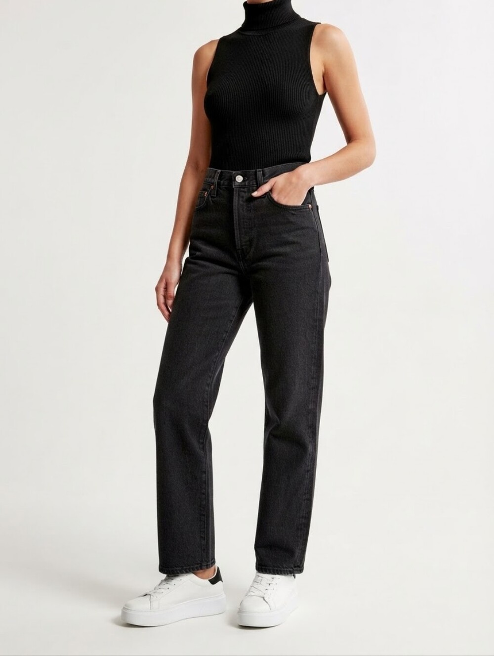 Abercrombie & Fitch 90s Relaxed Jeans Black Wash Size 29 NWT